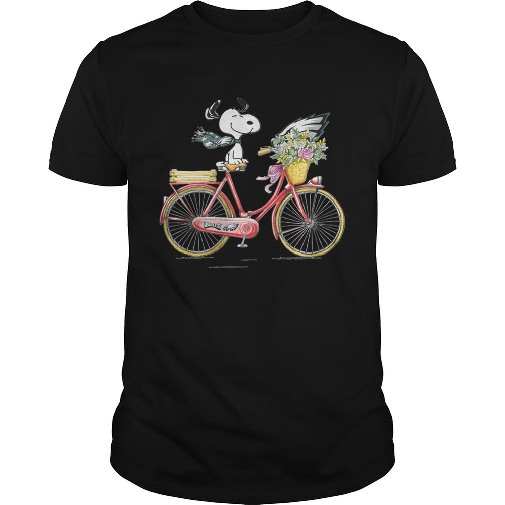 Philadelphia Eagles Snoopy Riding A Bicycle Shirt